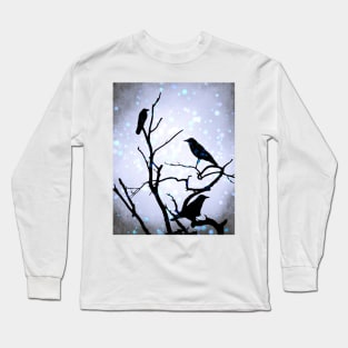 Crow Birds on Tree Bird 94 Long Sleeve T-Shirt